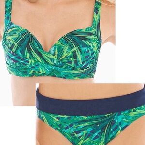 Tropical Leaf Print Bikini Set